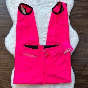 Vintage NWT Obermeyer Prowler Ski Pant Hot Pink Made in Austria size 12 Long